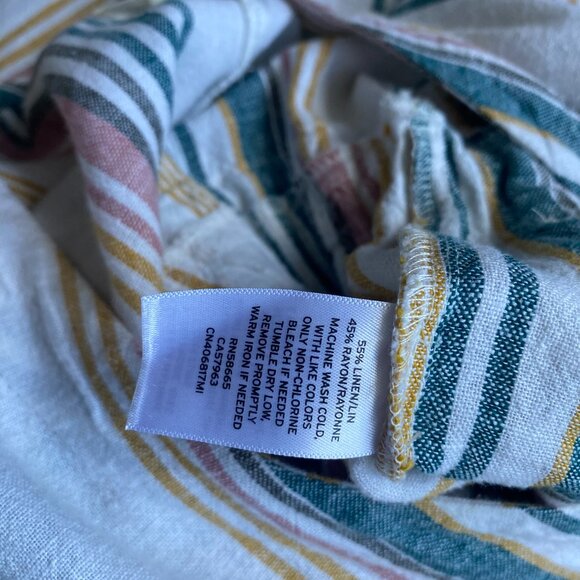 Caslon Wide Leg Linen Blend Jumpsuit, Ivory Mutlicolor Stripe, Size M - Picture 9 of 9